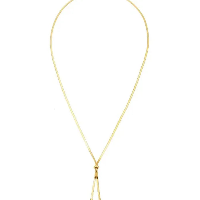Gold Color Punk Y-Shaped Metal Snake Bone Chain Necklace for Women