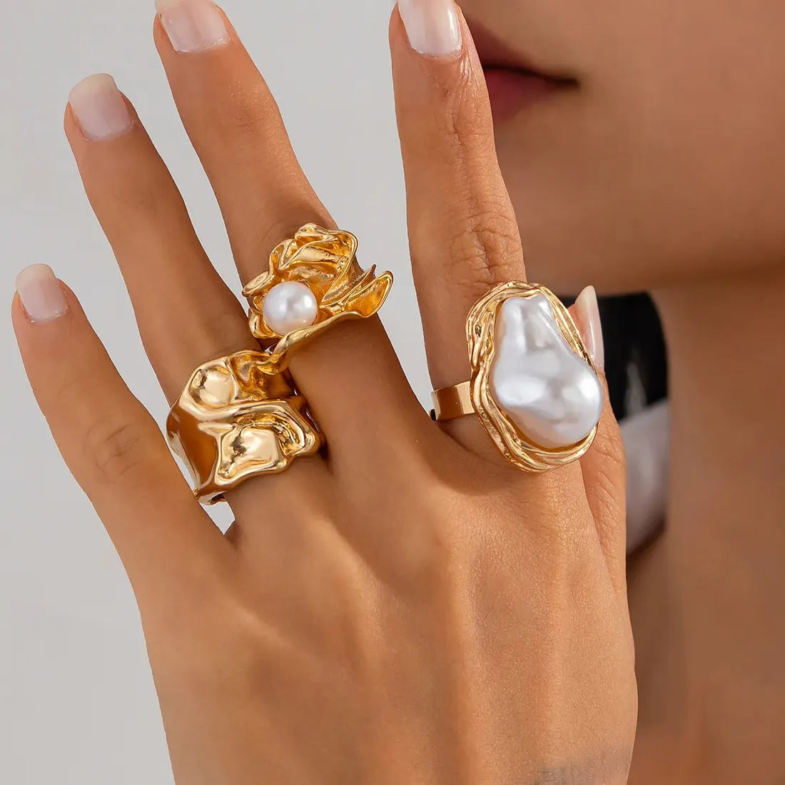 8Pcs Vintage Metal Plant Pattern Open Rings for Women Gothic Gift Jewelry