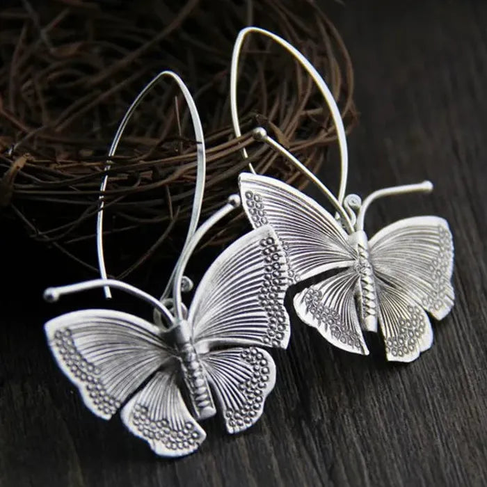 Retro Butterfly Earrings Zinc Alloy Drop Style Fashion Jewelry for Women