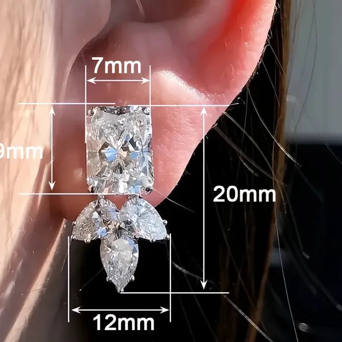 Charming Geometric Cubic Zirconia Stud Earrings for Women Copper Alloy Fashion Jewelry