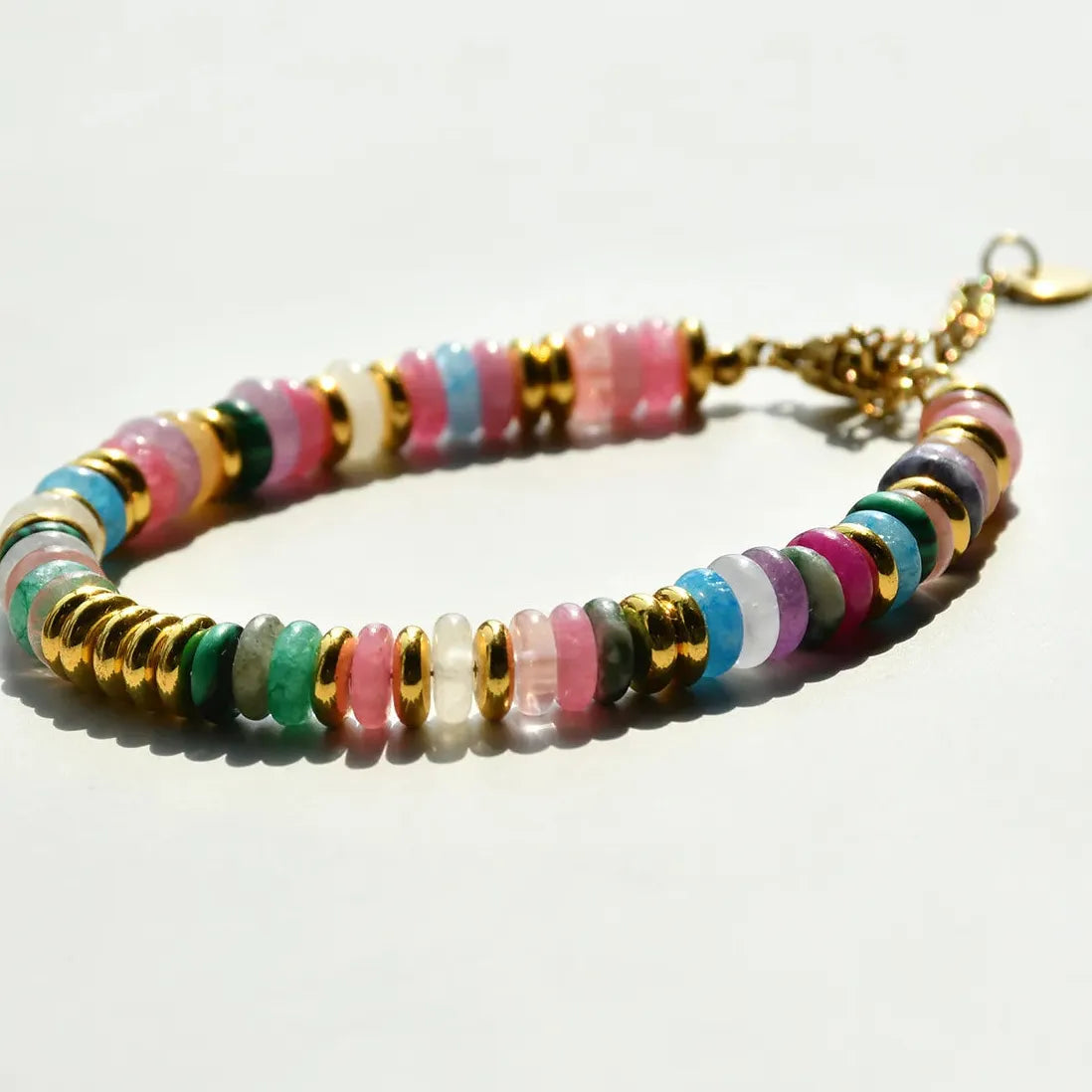Boho Ethnic Handmade Turquoise Natural Stone Stainless Steel Women Bracelet