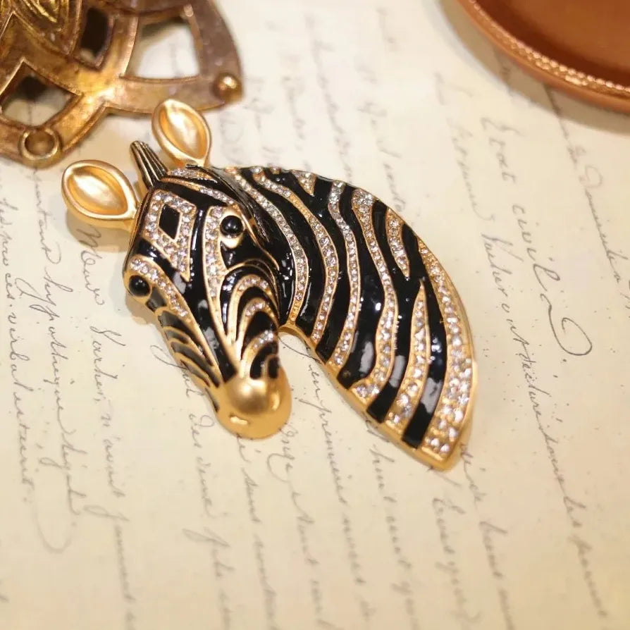 Vintage Horse Rhinestone Brooch Classic Jewelry Gift for Women