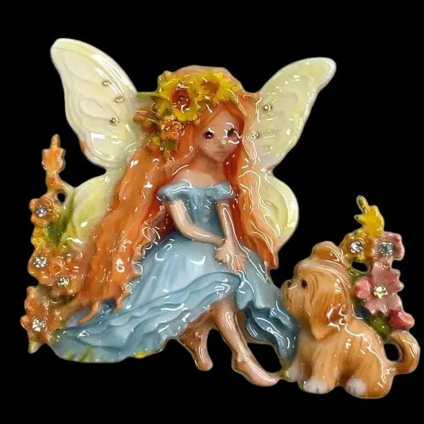 Elegant Wings Puppy Fairy Brooch Pin Jewelry for Men & Women