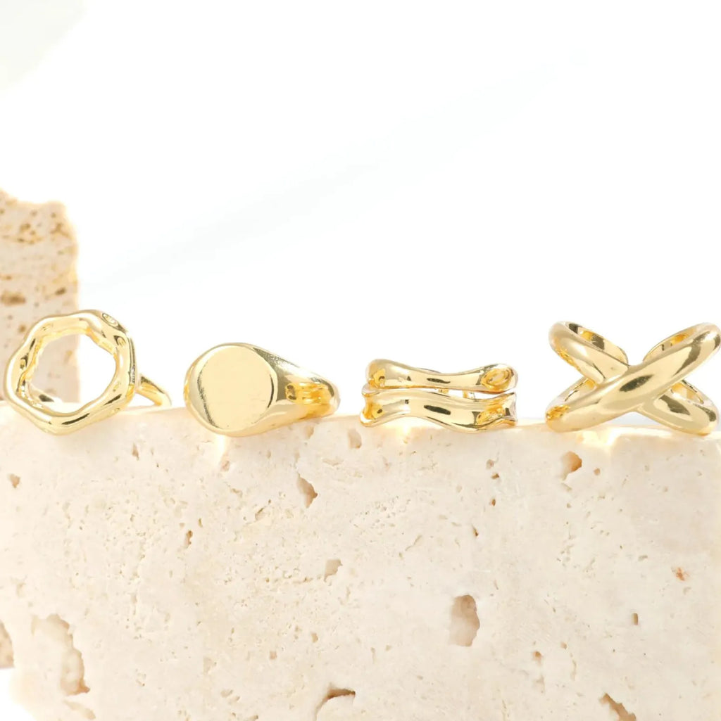 6Pcs Vintage Punk Adjustable Geometric Open Finger Rings Fashion Jewelry