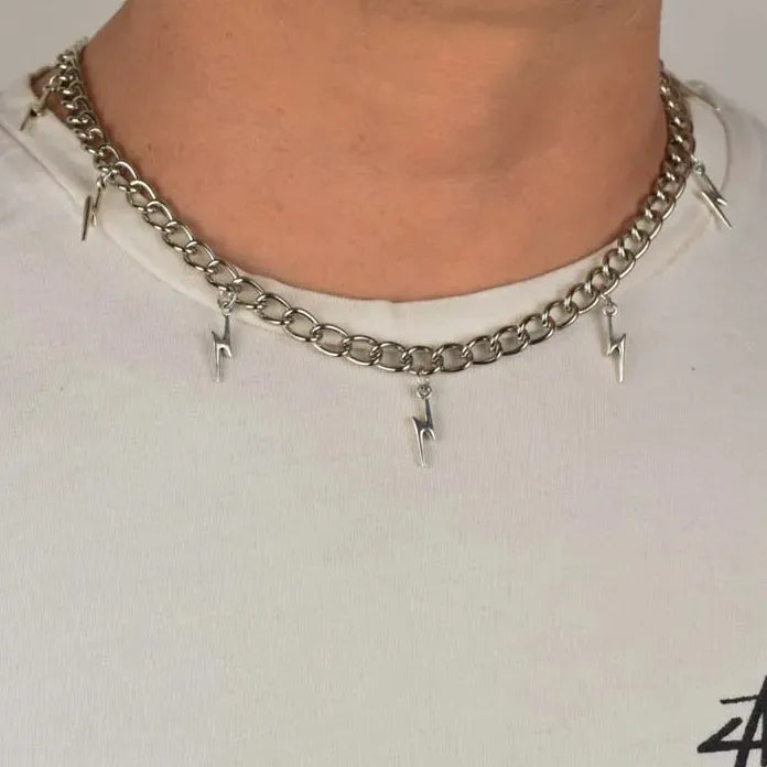 Retro Silver Rivet Cross Pendant Necklace Unisex Punk Hip Hop Y2K Gift