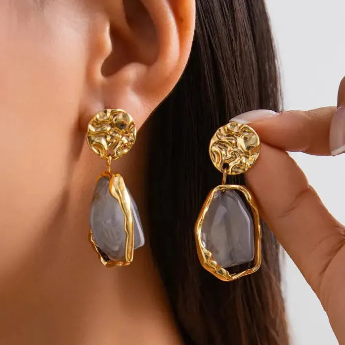 Korea Style Irregular Geometry Drop Earrings for Women Fashion Jewelry
