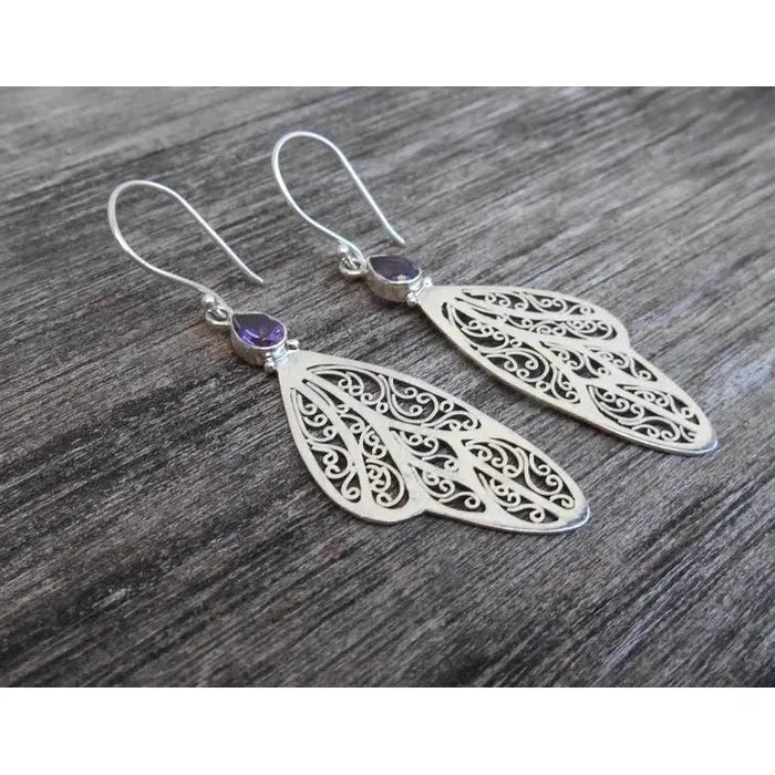 Retro Wing Shaped Earrings Zinc Alloy Ladies Wedding Engagement Jewelry Gift