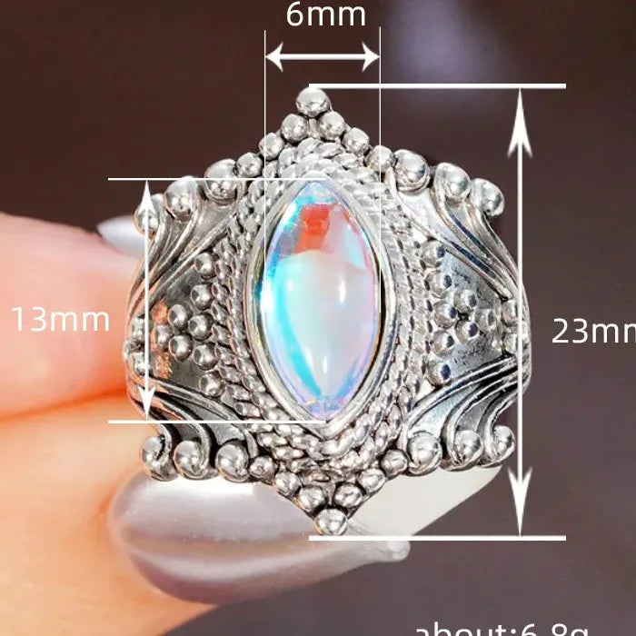 Fashion Horse Eye Ring for Women Resin Zinc Alloy Simple Retro Style