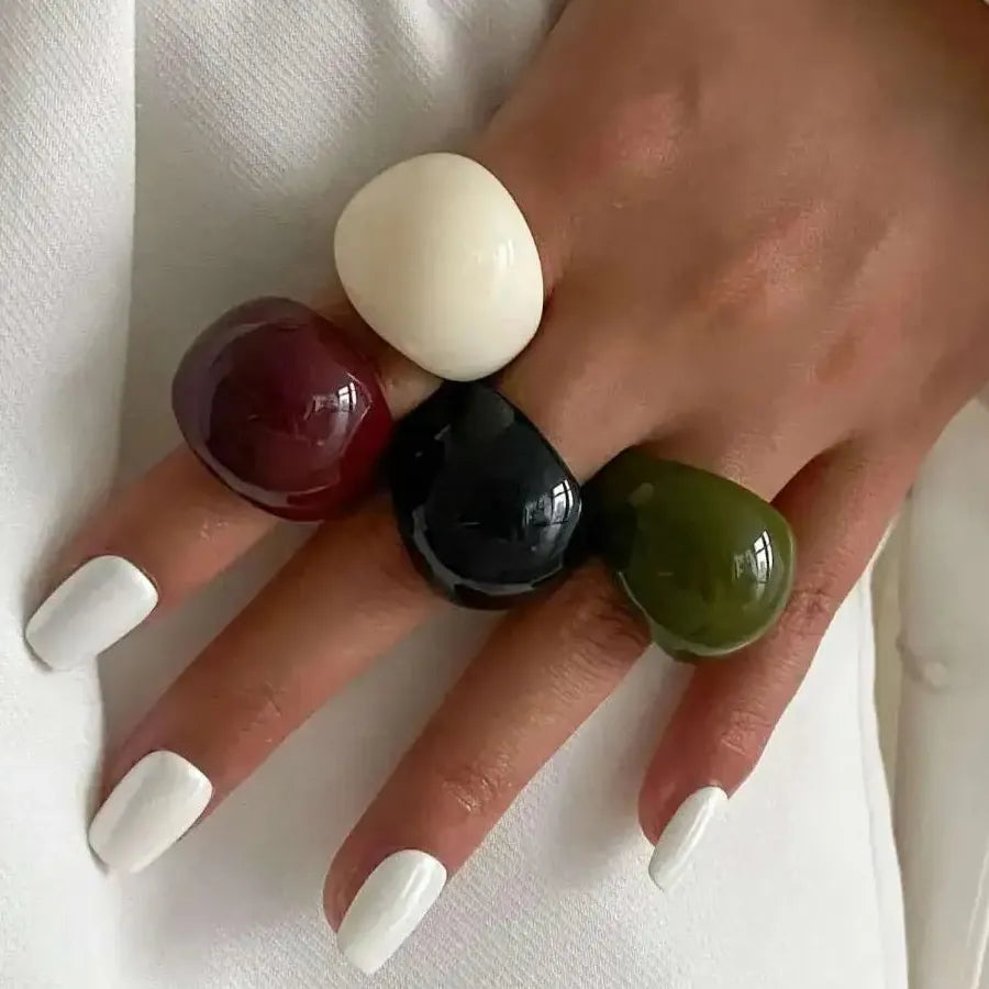 Y2K Vintage Geometric Punk Rings for Women Boho Party Jewelry Gift