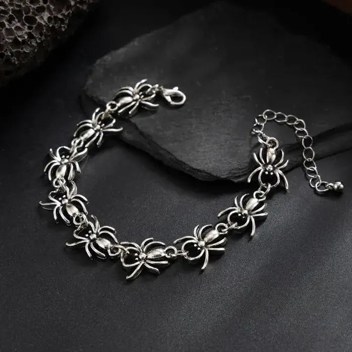 Punk Gothic Spider Bracelet Men Women Metal Chain Jewelry Gift