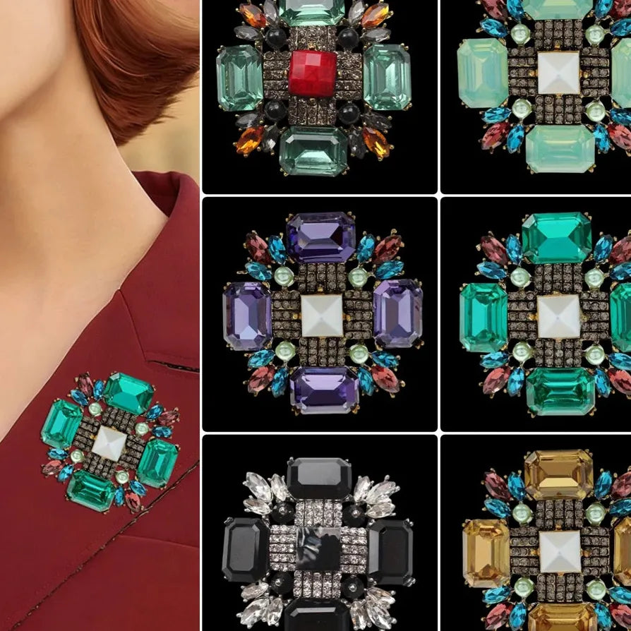 Elegant Classic Cross Flower Brooch Pin Jewelry Gift for Men Women