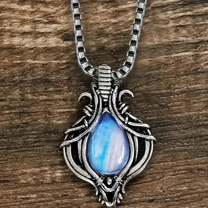 Vintage Women’s Geometric Pendant Necklace Copper Alloy Box Chain Jewelry