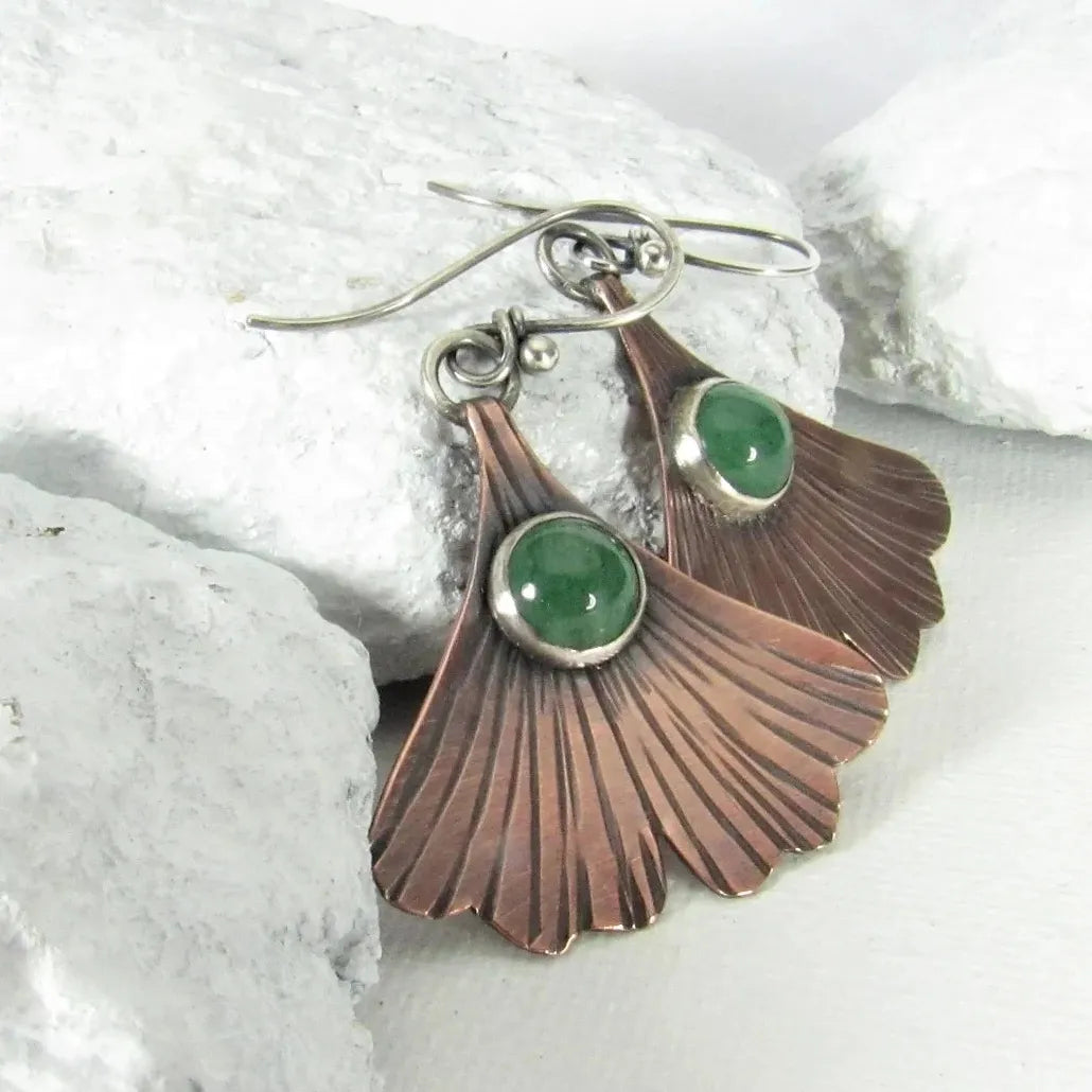 Bohemian Ginkgo Leaf Drop Earrings for Women Zinc Alloy Retro Jewelry
