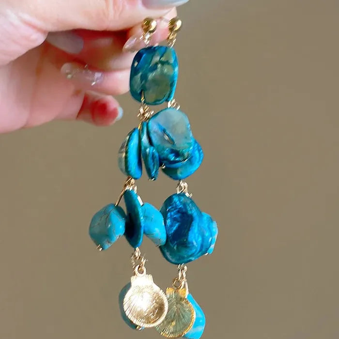 Natural Sea Star Shell Jewelry Set Necklace Earrings Bracelet Gift