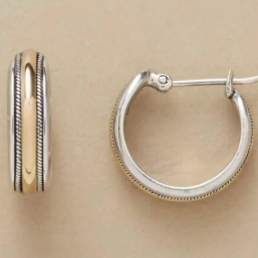 Gold Color Hoop Earrings for Women Zinc Alloy Simple Daily Fashion Jewelry