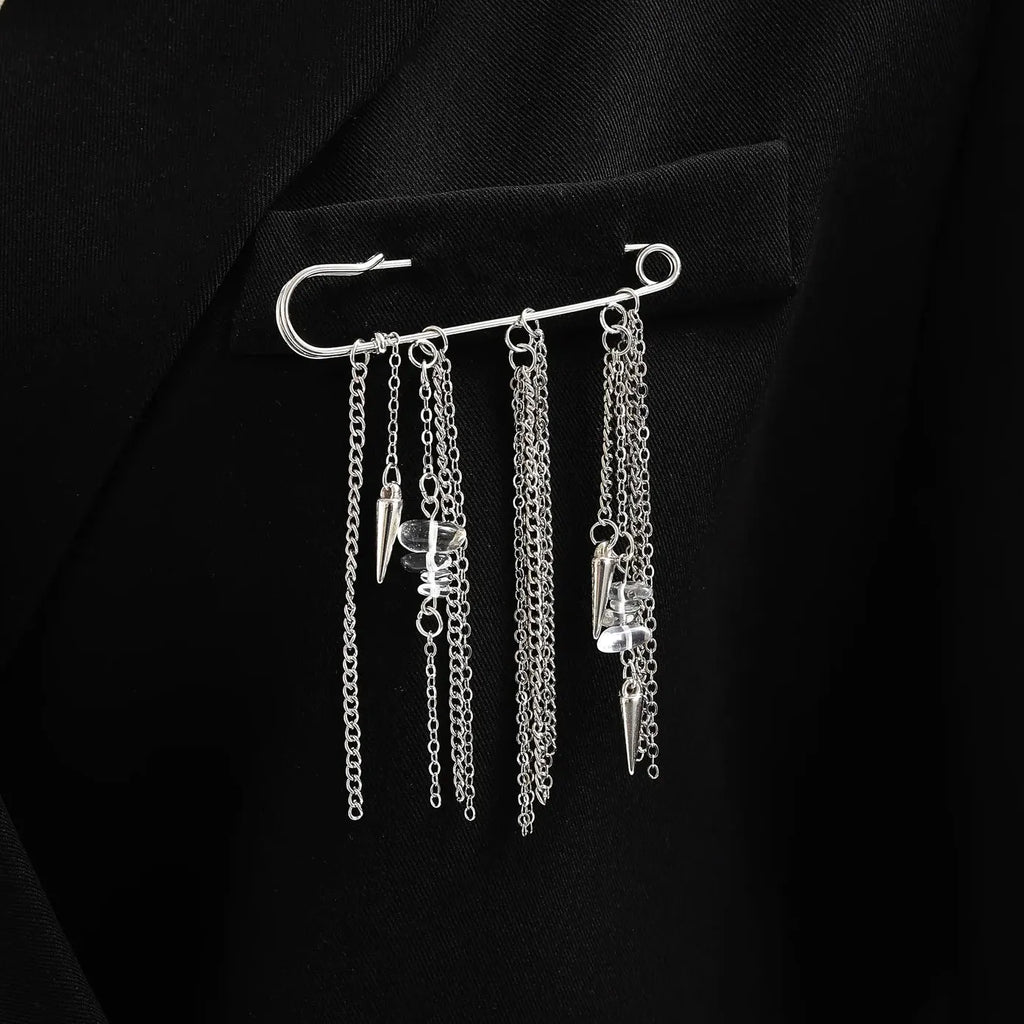 Heart Rivet Star Tassel Zinc Alloy Brooch Jewelry Accessory for Men Women