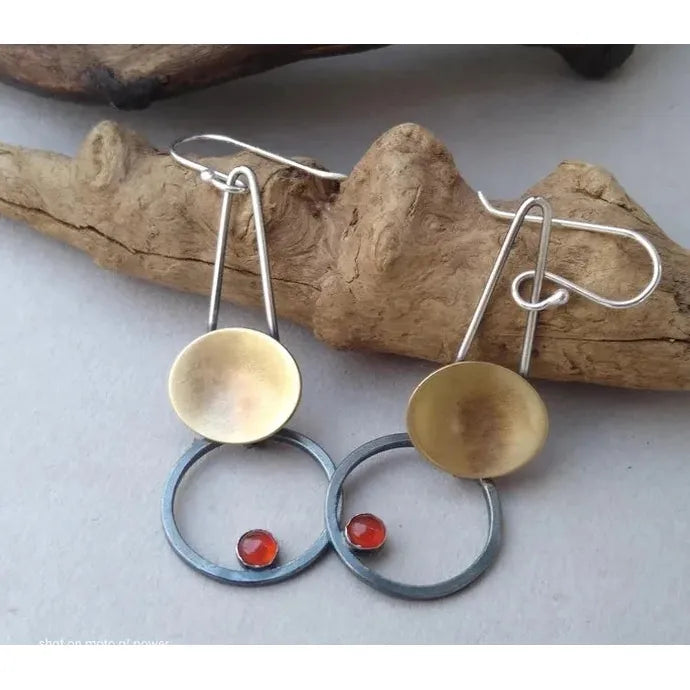 Vintage Bohemian Irregular Drop Earrings for Women Zinc Alloy Silver Gift
