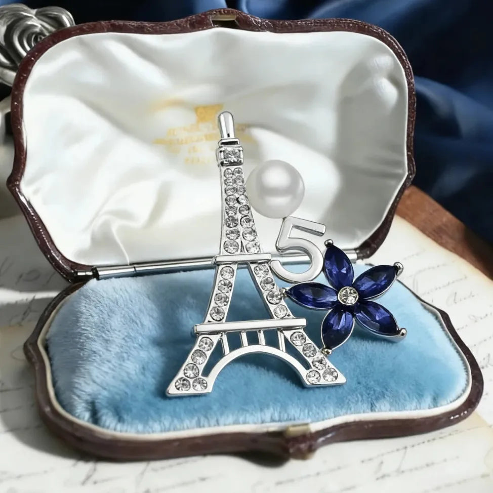Elegant Belle Epoque Floral Iron Tower Classic Brooch Jewelry Gift
