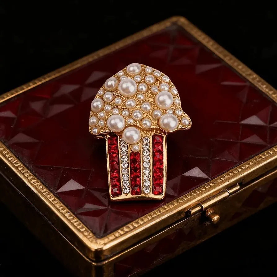 Luxury Vintage Popcorn Brooch for Men & Women Stylish Gift Accessory