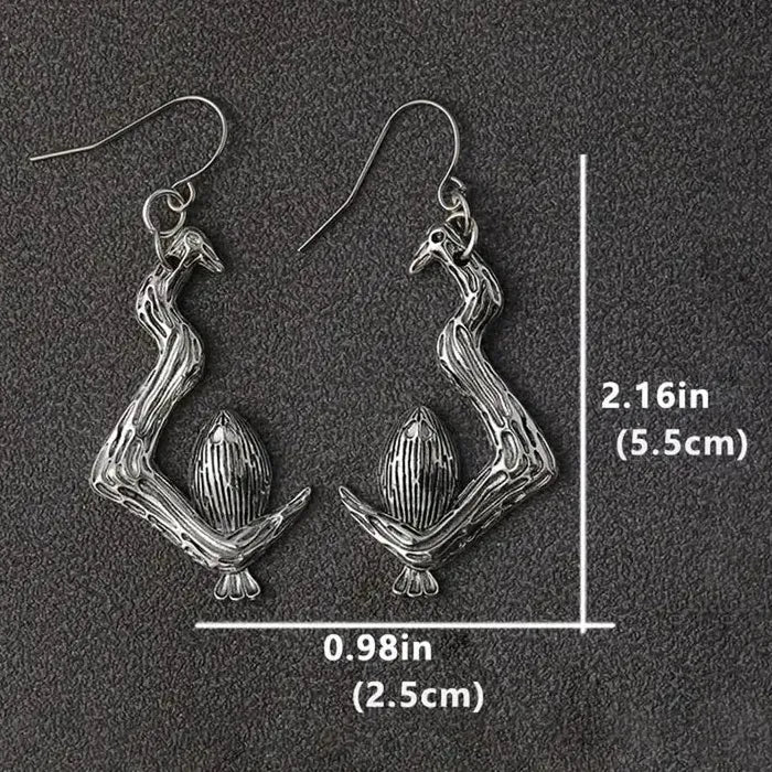 Retro Gothic Animal Metal Pendant Drop Earrings Halloween Gift Jewelry