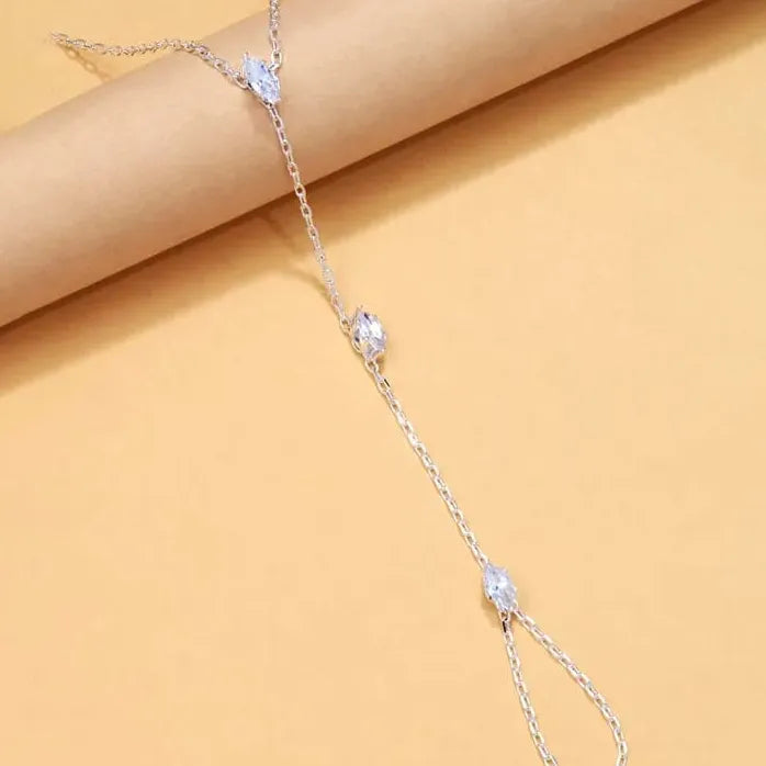 Bohemia Shiny Rhombus Crystal Copper Bracelet Women Thin Chain Jewelry Gift 2025