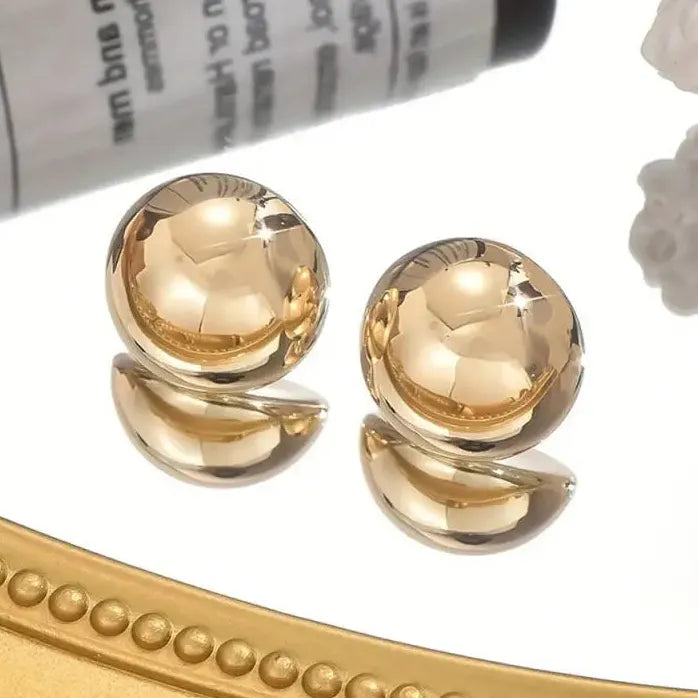 Simplicity Metal C-Shaped Round Stud Earrings for Women Fashion Jewelry Gift