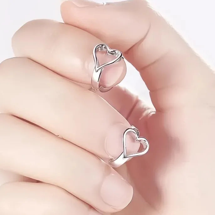 Hollow Heart Geometric Hoop Earrings Copper Alloy Dainty Silver Gold Jewelry