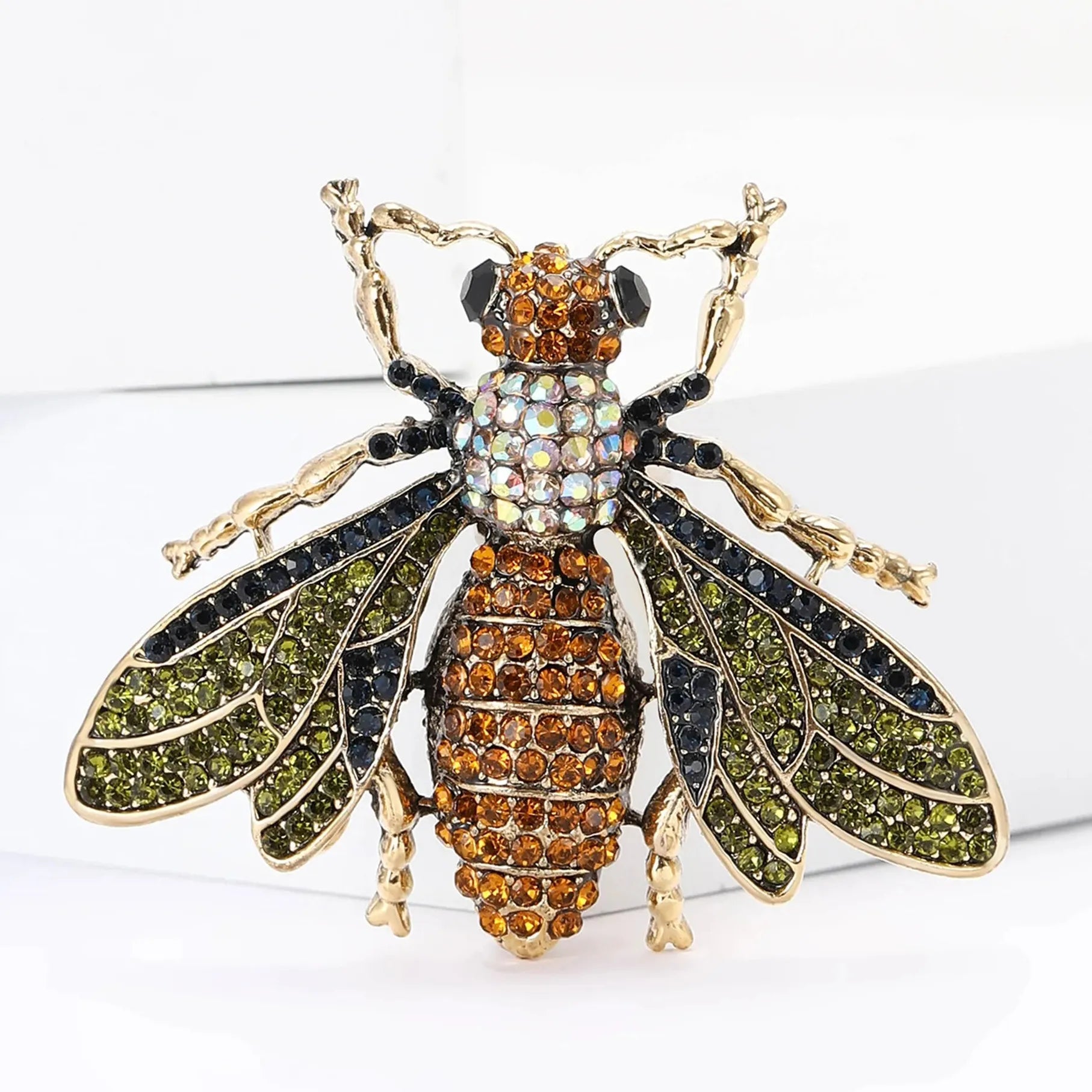 Luxury Insect Brooches Cicada Beetle Bee Mantis Pin for Women