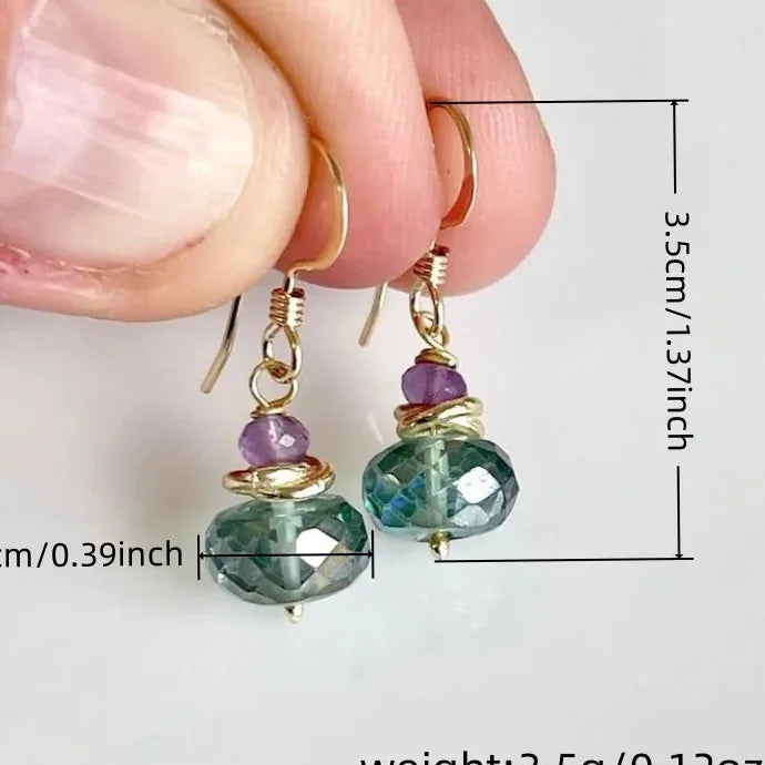 Colorful Crystal Handmade Pendant Drop Earrings for Women Gift