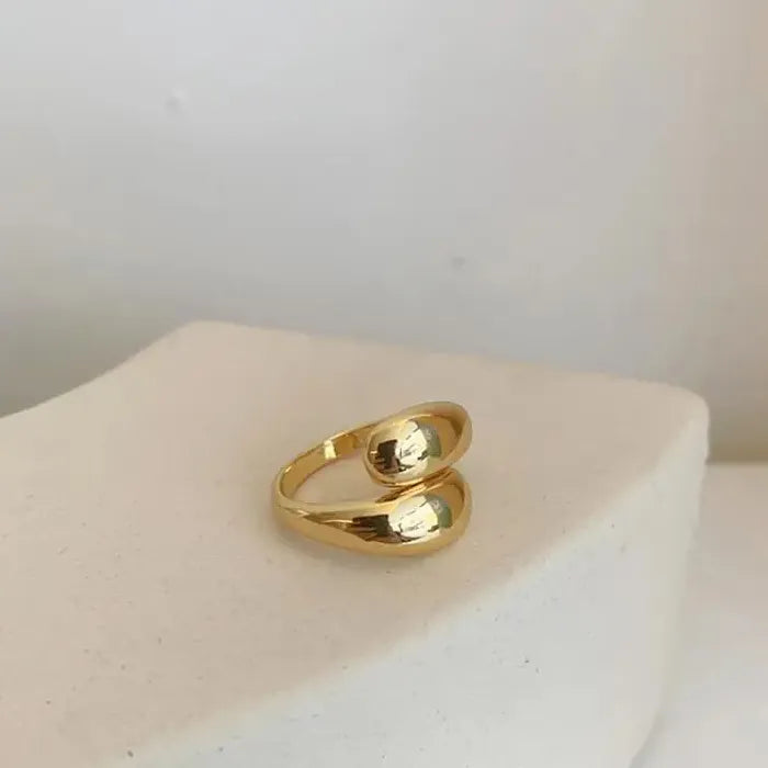Adjustable Vintage Double Ball Cocktail Ring for Women Men Y2K Jewelry