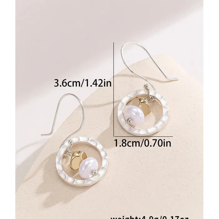 Retro Women's Hollow Circular Pendant Silver Zinc Alloy Earrings Wedding Jewelry Gifts