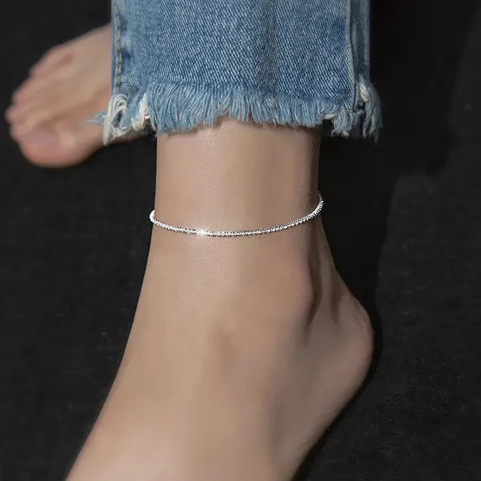 Adjustable Vintage Zinc Alloy Geometric Snake Chain Bow Anklet for Women