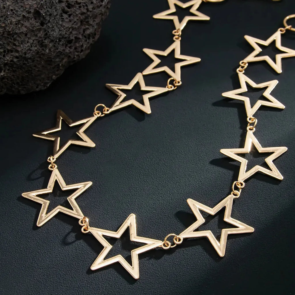 Punk Five-Pointed Star Metal Pants Chain Key Chain Jewelry for Women Men