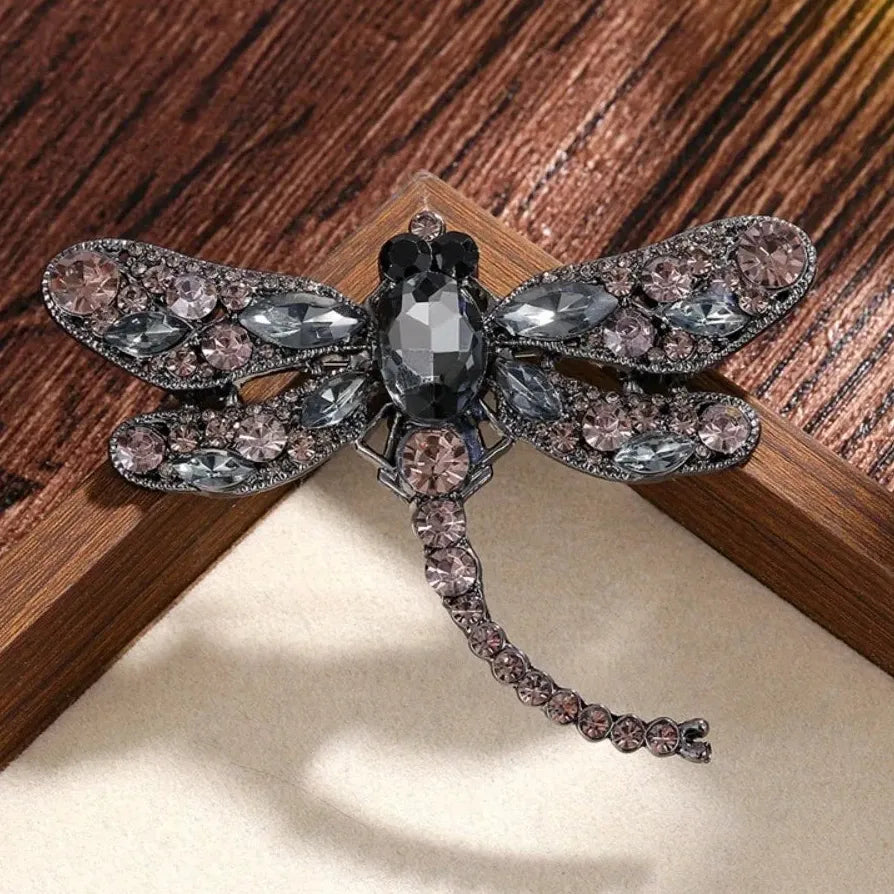 Vintage Chinese Dragonfly Dragon Brooch Pin Classic Jewelry Gift