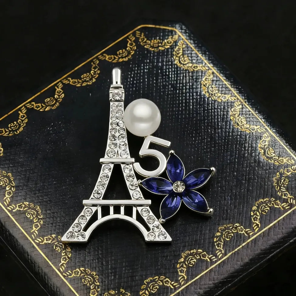 Elegant Belle Epoque Floral Iron Tower Classic Brooch Jewelry Gift