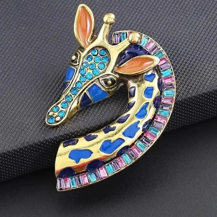 Women's Elegant Rhinestone Giraffe Brooch Party Accessory Gift