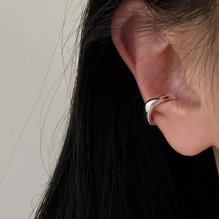 Unique Asymmetry Round Cartilage Metal Ear Clips Fake Piercing Gift Jewelry