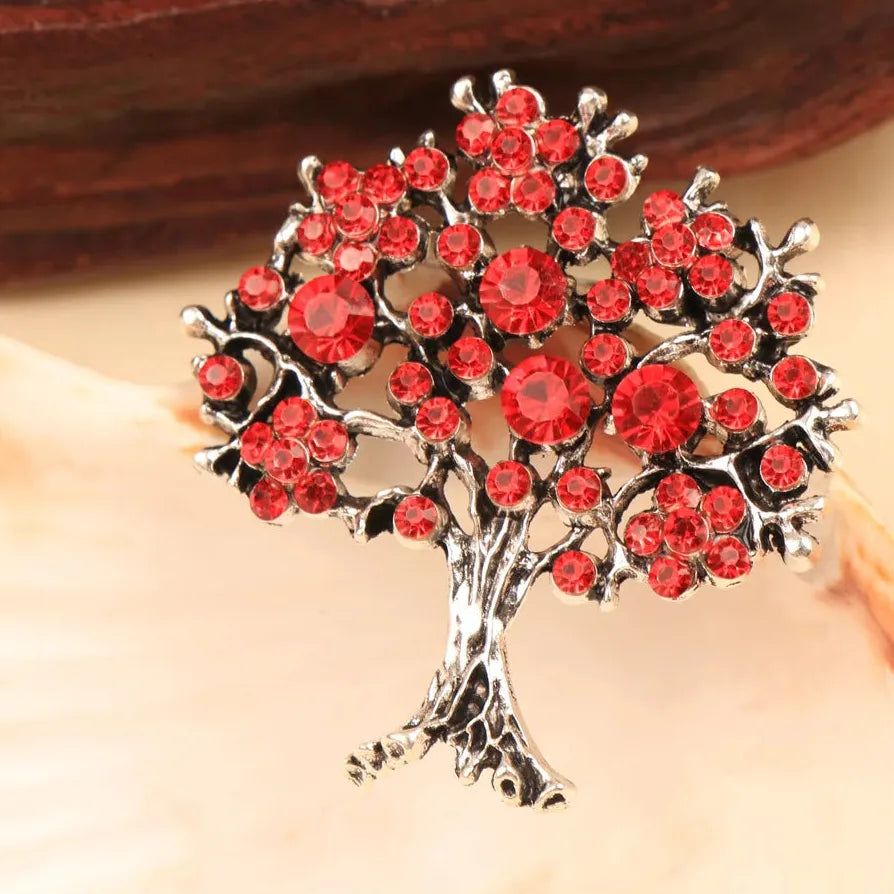 Vintage Classic Fortune Tree Brooch Pin Gift for Men & Women