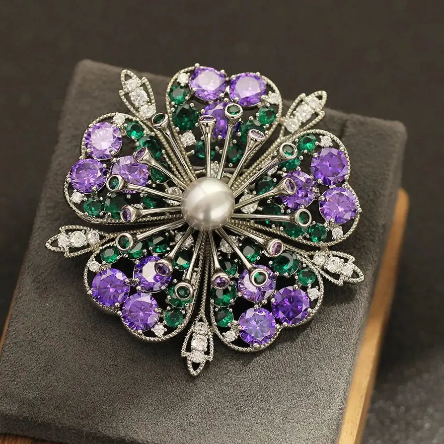 Luxury Floral Brooch for Men & Women Wedding Party Gift Accessory