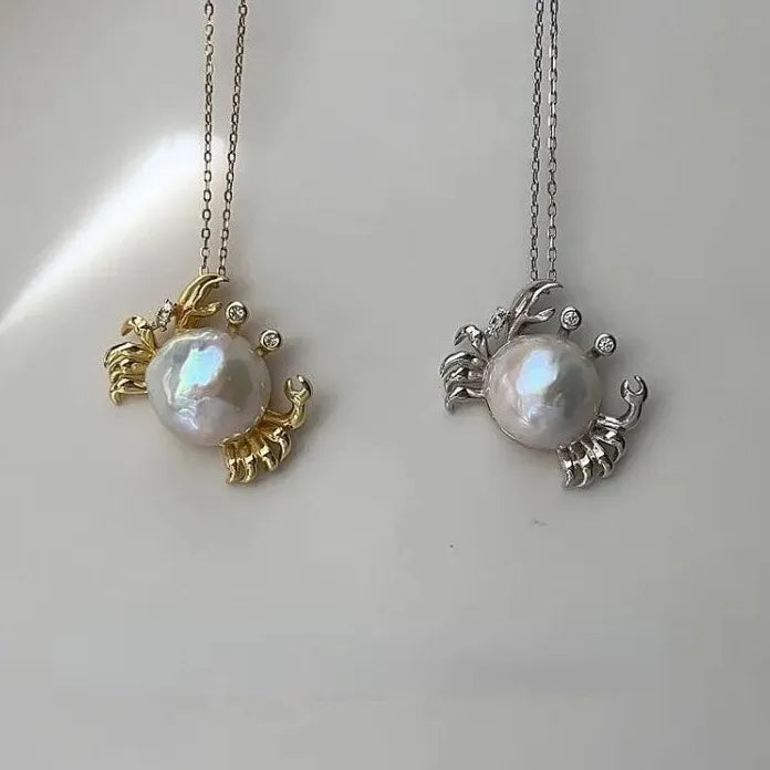 Stainless Steel Pearl Geometric Bighead Fish Necklace Couples Choker Gift