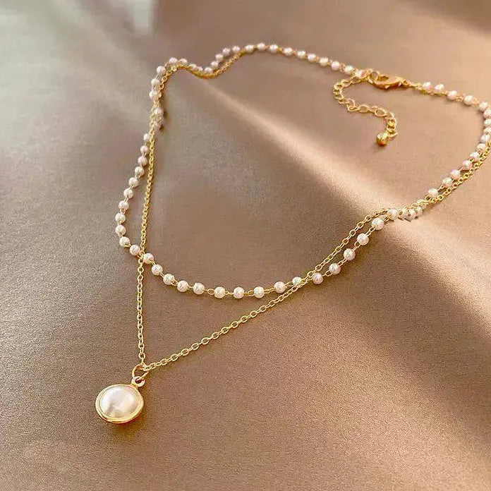 Vintage Camellia Pearl Pendant Necklace for Women Wedding Jewelry Gift