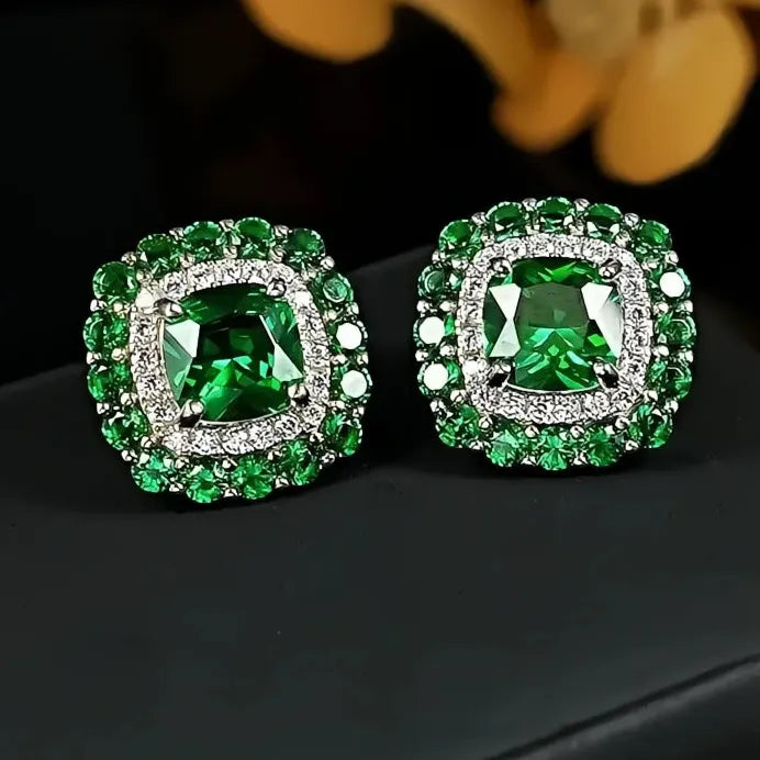 Elegant Women’s Geometric Cubic Zirconia Stud Earrings Wedding Gift