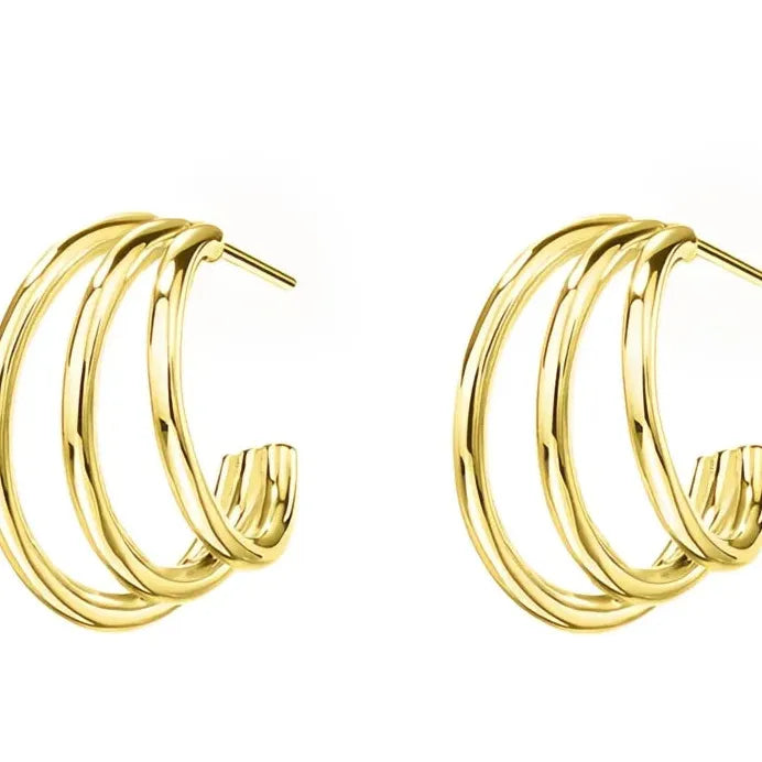 Geometric Copper Alloy Hoop Earrings for Women Minimalist Jewelry