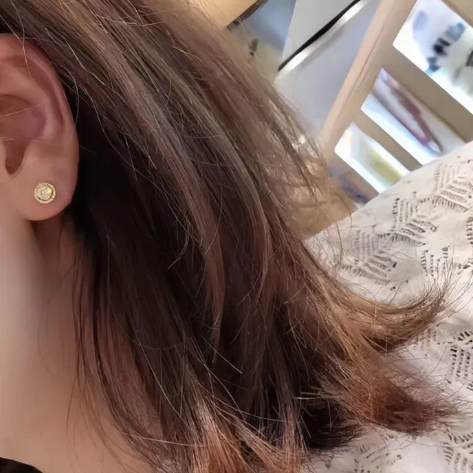 Classic Women's Stud Earrings Gold & Silver Color Cubic Zirconia Crystal Fashion Jewelry