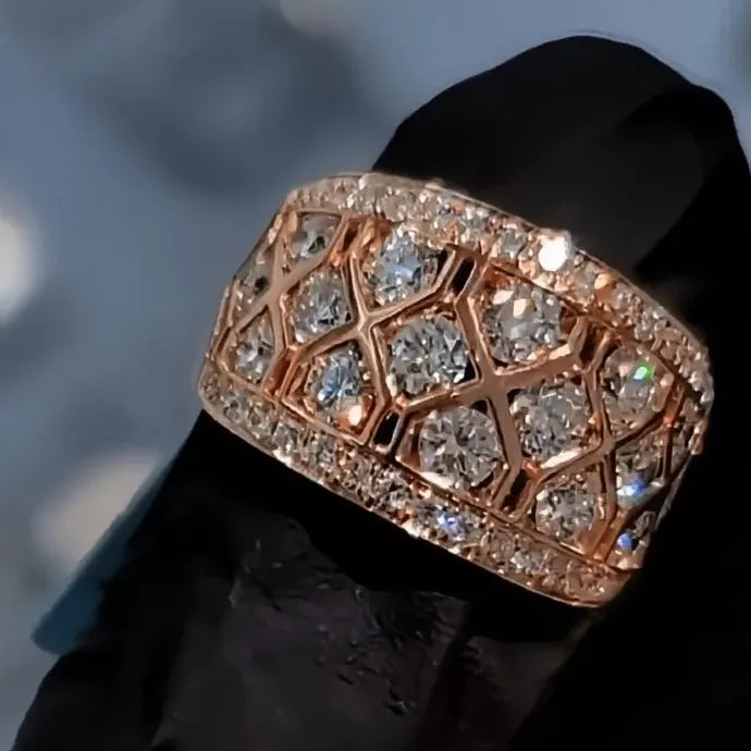 Women’s Geometric Cubic Zirconia Brass Wedding Engagement Ring