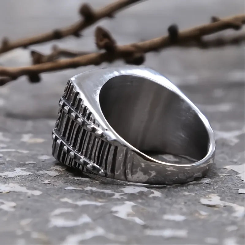 Men's Viking Pirate Sailboat Ring Stainless Steel Biker Gothic Lucky Amulet Jewelry Vintage
