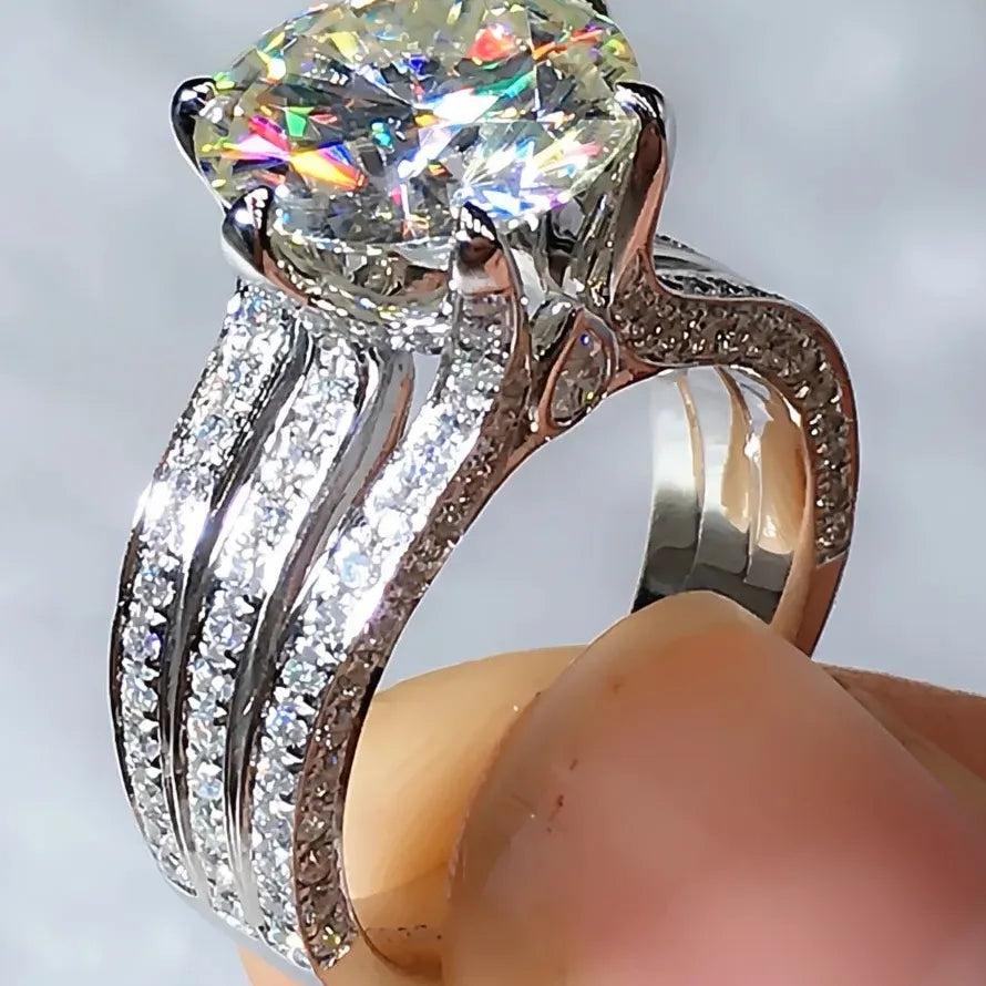 Women Claws Design CZ Wedding Ring Brass Gold Silver Color Jewelry