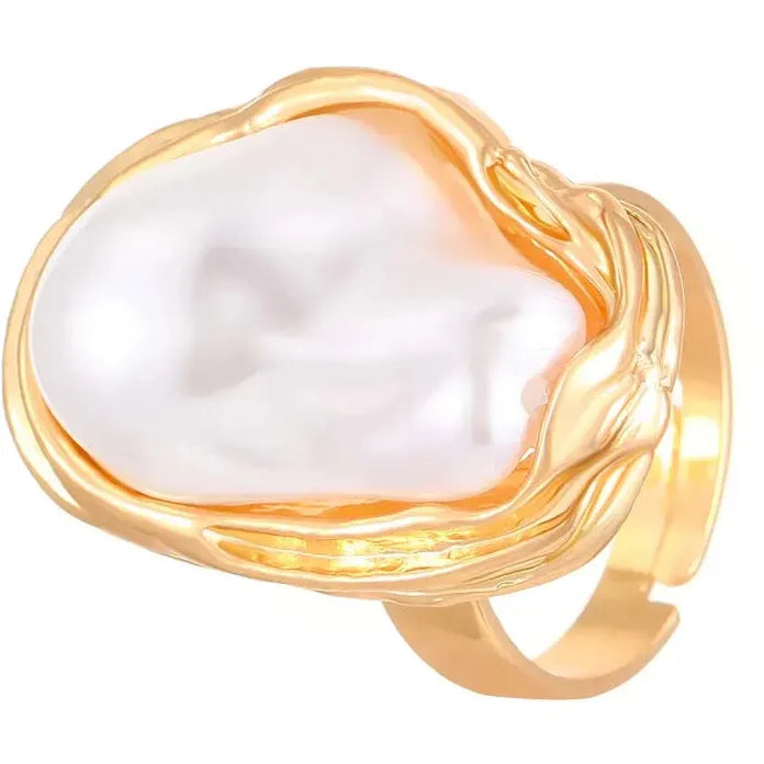 Vintage Gold Imitation Pearl Pendant Adjustable Metal Necklace Jewelry Set for Women