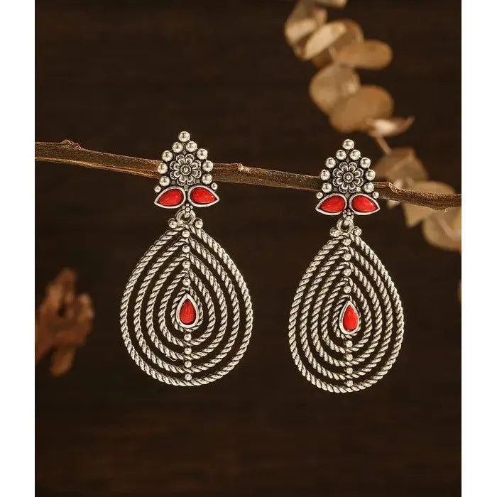 Vintage Ethnic Feng Shui Zinc Alloy Drop Hollow Earrings for Women Bohemian Jewelry