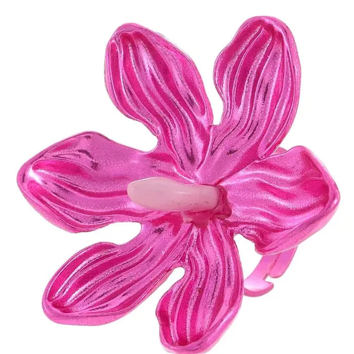 Adjustable Colorful Flower Geometric Ring for Women Stylish Fashion Jewelry